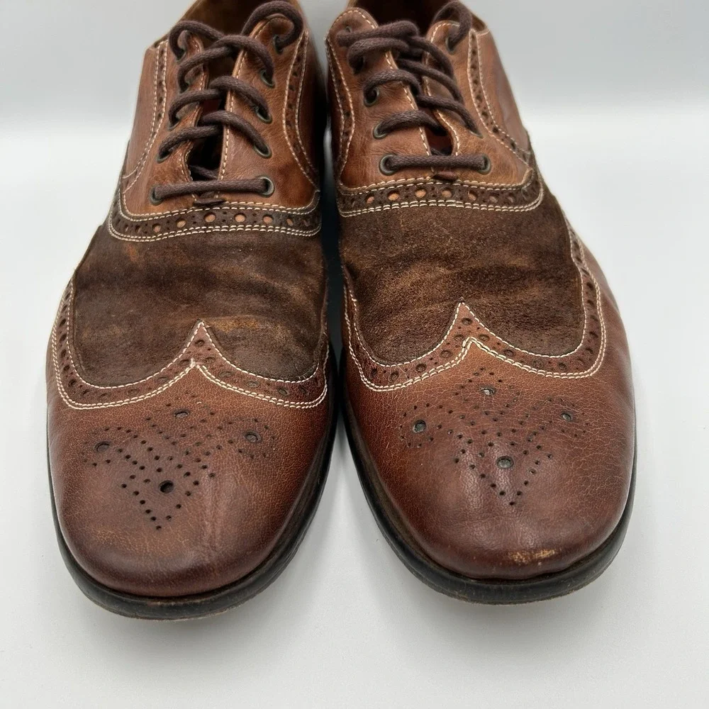 Johnston Murphy 1850 Dress Shoes Mens‎ 13 M Oxford Wingtip Brown Lace Up Casual